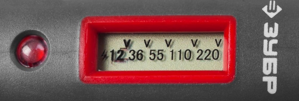 Тестер напряжения ЗУБР МАСТЕР 12-220В цифр со свет индик,140мм 45240