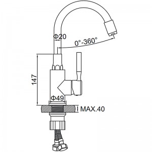 Смеситель д/умывальника Серый силикон LEDEME L1399-9