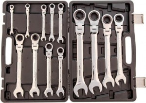 Набор ключей комбинированных, трещоточных шарнирных 13 шт. Matrix 14798