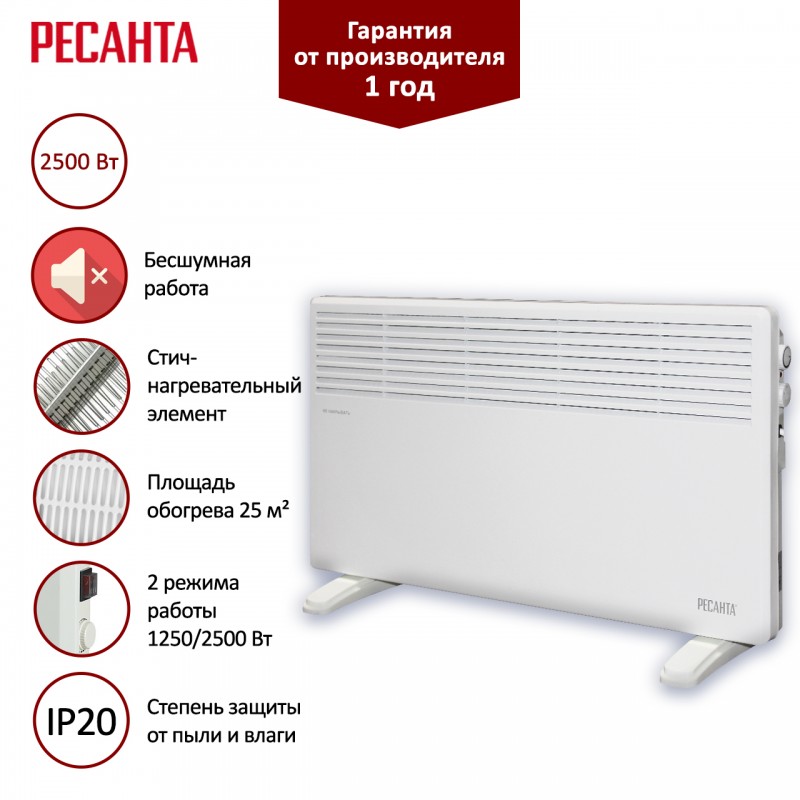 Конвектор электрический ОК-2500СН Ресанта 67/4/22