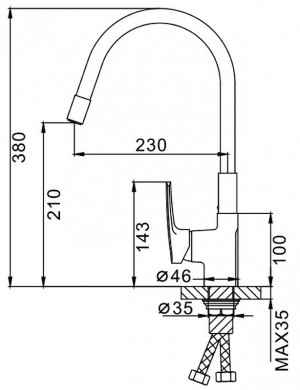 Смеситель для кухни ф35 зеленый FRAP F4453-05