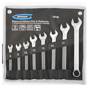 Набор ключей комбинированных 6-22мм (12 шт) CrV холодный штамп GROSS 15149