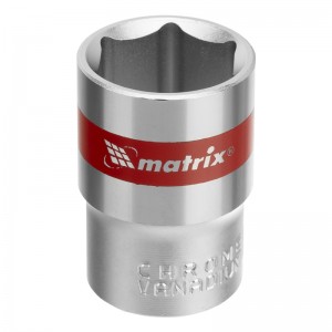 Головка торцевая 19мм 1/2" 6-гранная, CrV, под квадрат MATRIX 13119