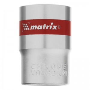 Головка торцевая 19мм 1/2" 6-гранная, CrV, под квадрат MATRIX 13119