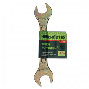 Ключ рожковый 13*14мм, желтый цинк СИБРТЕХ 14306