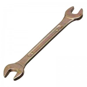 Ключ рожковый 8*9мм,желтый цинк Сибртех 14302