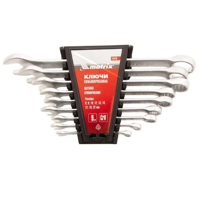 Набор ключей комбинированных 6-22 9шт Matrix 15410