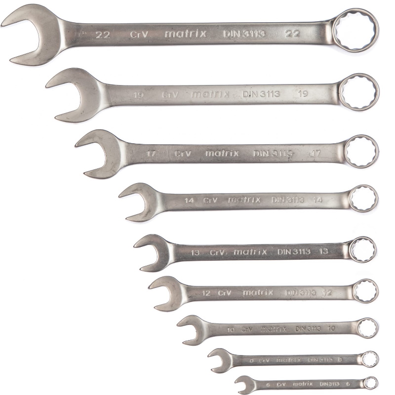 Набор ключей комбинированных 6-22 9шт Matrix 15410