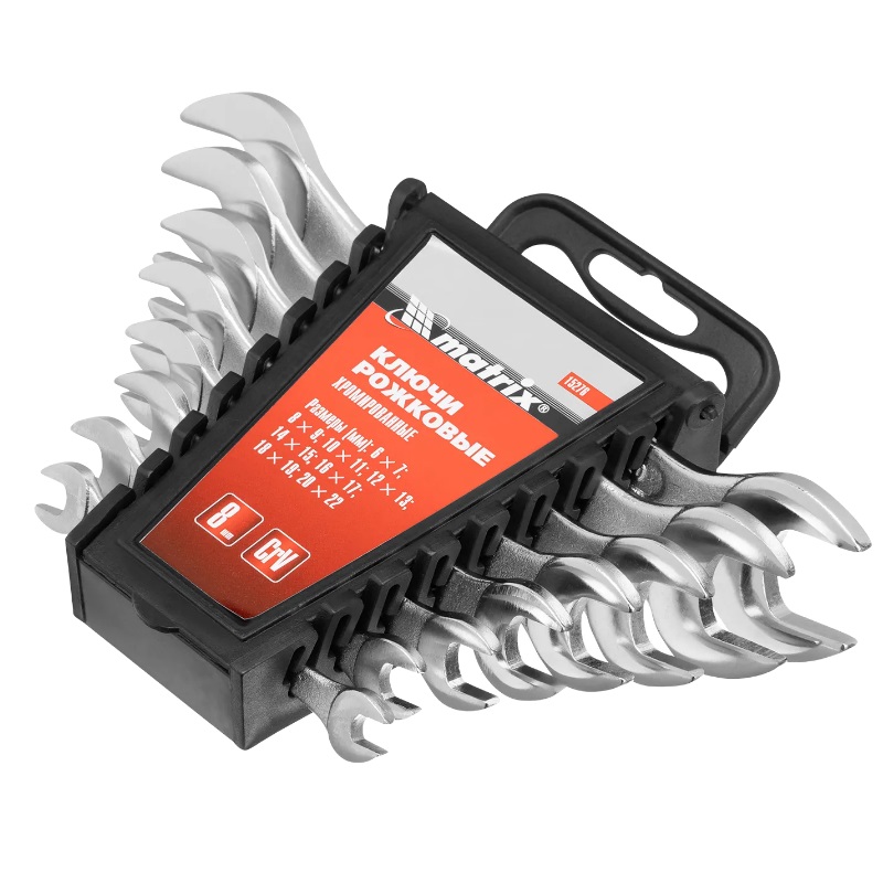 Набор ключей рожковых 6*22 мм (8шт., хром) Matrix 15276