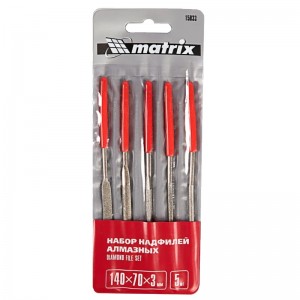 Набор надфилей алмазных 140*70*3, 5шт. Matrix 15833