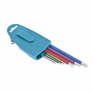 Набор ключей имбусовых TORX-TT 9 шт T10-T50 магнит S2 экстра-длин, хром/краска GROSS 16402