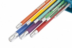 Набор ключей имбусовых TORX-TT 9 шт T10-T50 магнит S2 экстра-длин, хром/краска GROSS 16402