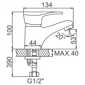 Смеситель для умывальника LEDEME L1014-B