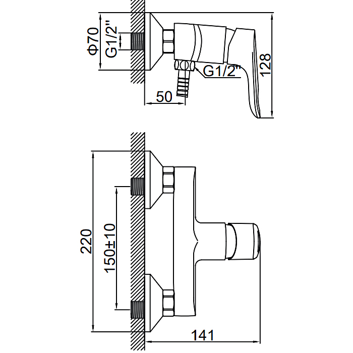 Смеситель для душевой кабины LEDEME L2060