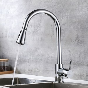 Смеситель для кухни с выдвижной лейкой LEDEME L6155