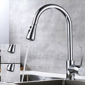 Смеситель для кухни с выдвижной лейкой LEDEME L6155