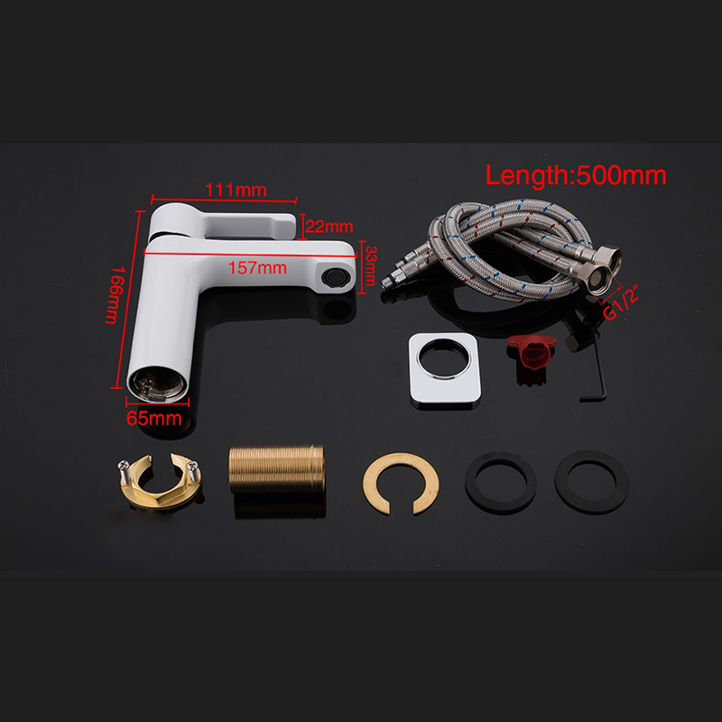 Смеситель для раковины ф35 белый хром GAPPO G1002-8