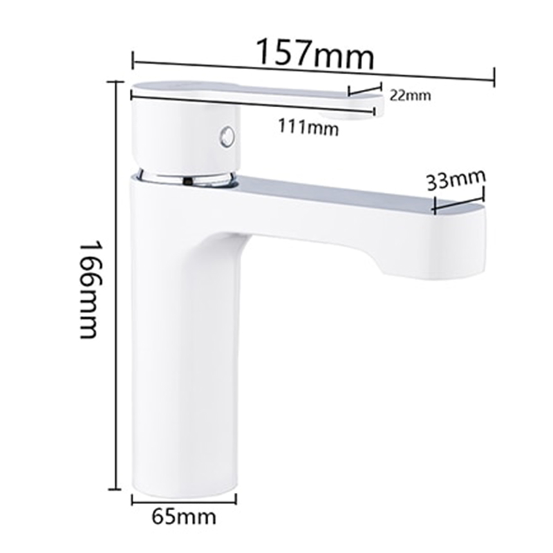 Смеситель для раковины ф35 белый хром GAPPO G1002-8