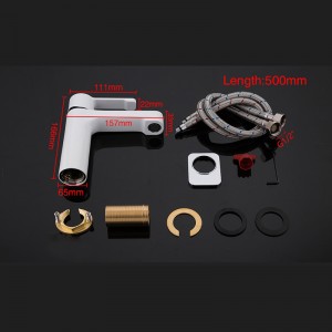 Смеситель для раковины ф35 белый хром GAPPO G1002-8