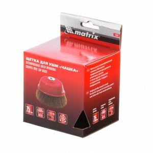 Корщетка для УШМ 75мм чашка, мягкая, латунь MATRIX 76604