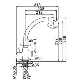 Смеситель для кухни FRAP F4399-20 со встроенным фильтром под воду бежевый