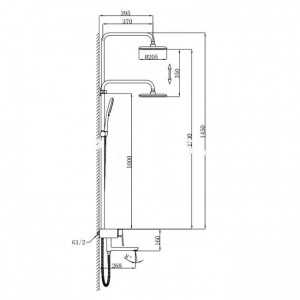 Душевая стойка с смесителем + полка и крючки GAPPO G2468