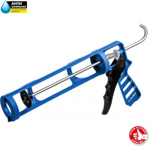 Пистолет д/герметика 310мл скелет антикапля ЗУБР ПРОФ 06632