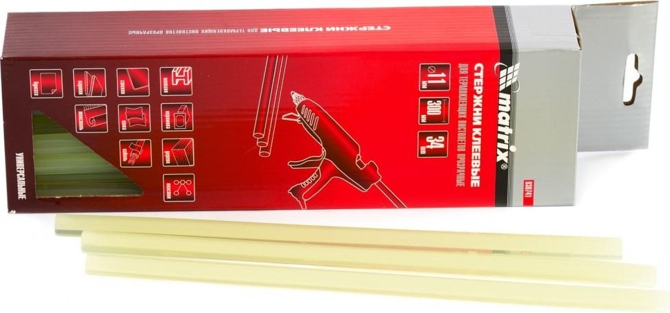 Стержни клеевые прозр 11*300мм MATRIX 930741