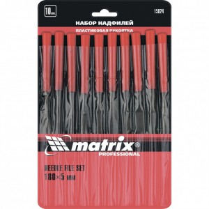 Набор надфилей 180*5мм 10шт пласт рук MATRIX 15824