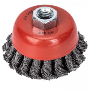 Корщетка для УШМ 80мм чашка, витая MIRAX 35104-080