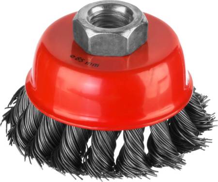 Корщетка для УШМ 65мм чашка, витая MIRAX 35104-065
