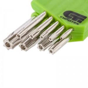 Набор ключей имбусовых TT10-TT50, 45x, короткие,закаленные, никельTamper-Torx 9шт. СИБРТЕХ 12321