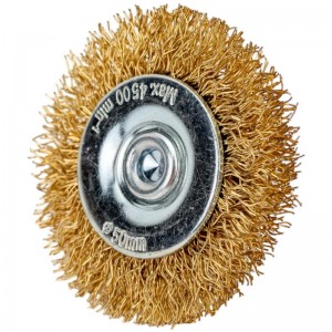 Корщетка для дрели 50мм радиальная, мягкая, латунь MIRAX 35145-050
