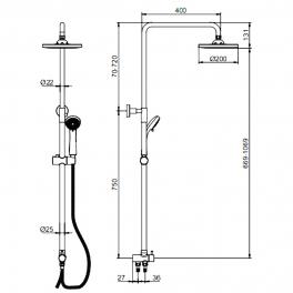 Душ система с переключат. к смесителем для душа LEDEME L2400