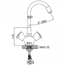 Смеситель для кухни с гибким изливом Ledeme L4022-3 белый