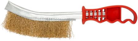 Щетка по металлу ручная, изогнутая, пласт. ручка, латунь FIT 38408