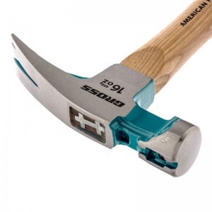 Молоток-гвоздодер 450г угол 45 магнит обрез рукоятка AMERICAN HICKORY GROSS 10415