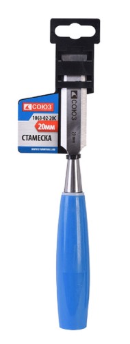 Стамеска 20мм углеродистая сталь 50HRC СОЮЗ 1063-02-20C