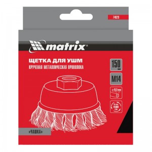 Корщетка для УШМ 150мм чашка, витая Matrix 7462