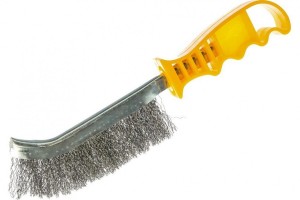 Щетка латунированная с пласт ручк STAYER 3508