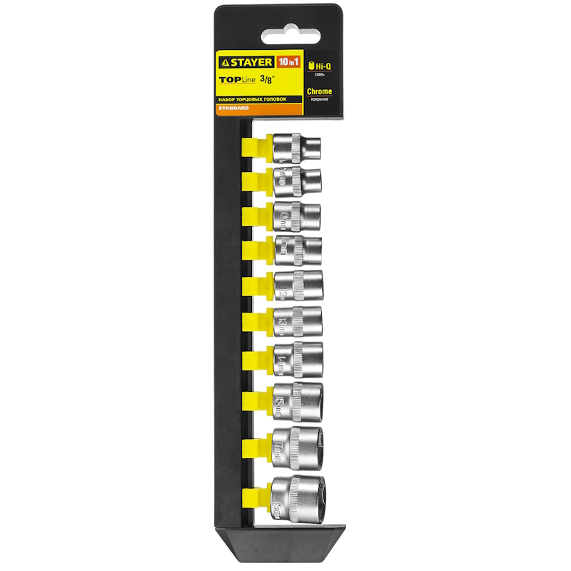 Набор торцевых головок STAYER 3/8" 8-19мм (10предм) 27757-H10