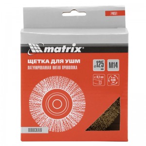 Корщетка для УШМ 125мм радиальная, мягкая, латунь Matrix 74651