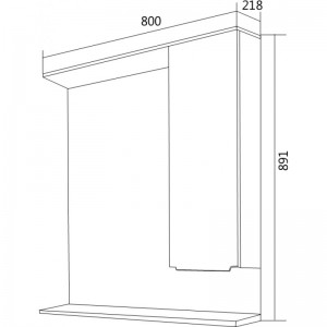 Зеркало Кода 80 Лайт Белый глянец, МДФ У57596