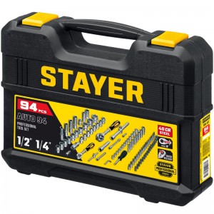 Набор инструмента универсальный 1/2", 1/4" (94пр) STAYER AUTO-94 27760-Н94