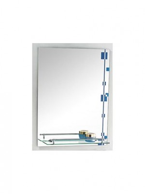 Зеркало с полочками и синими краями L657