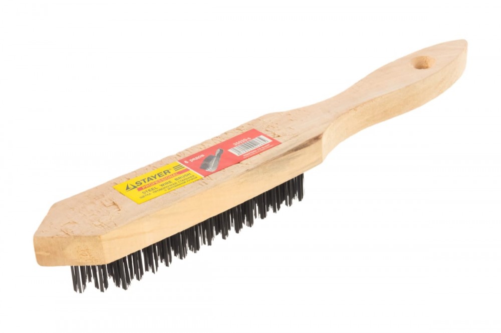 Щетка 6-рядная с деревянной ручкой STAYER 35020-6