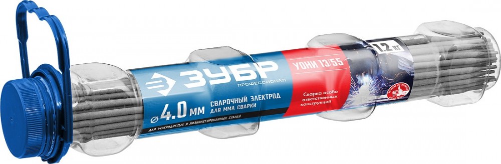 Электрод УОНИ 13/55 с основным покрытием, для ММА сварки, d 4,0*350мм (1,2кг) ЗУБР 40021-4.0