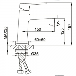 Смеситель для раковины FAOP A1009-6