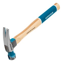 Молоток-гвоздодер 450г угол 75 магнит обрезин. рукоятка AMERICAN HICKORY Gross 10418
