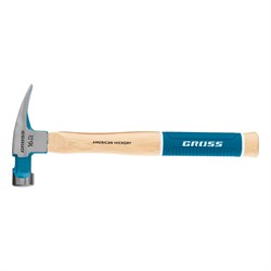 Молоток-гвоздодер 450г угол 75 магнит обрезин. рукоятка AMERICAN HICKORY Gross 10418